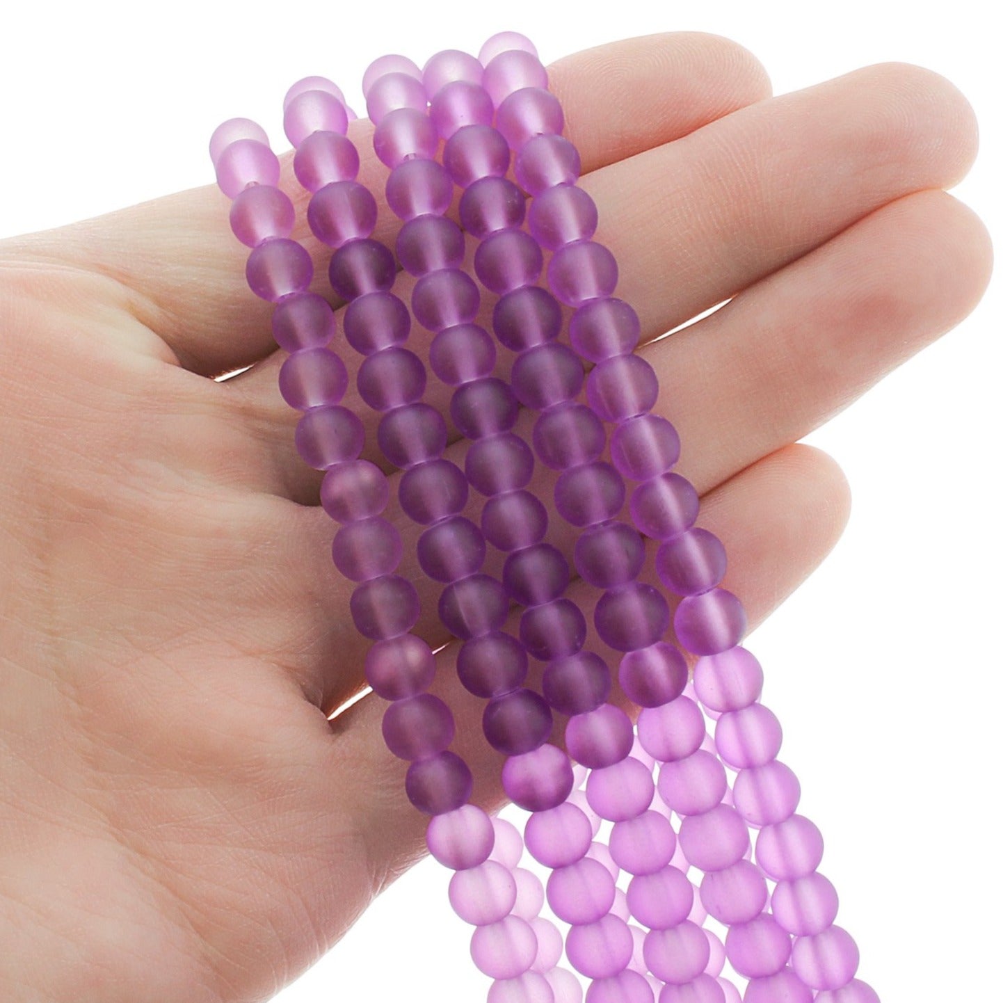 Round Glass Beads - 6mm - Frosted - 1 Strand 140 Beads - Choose Your Color!