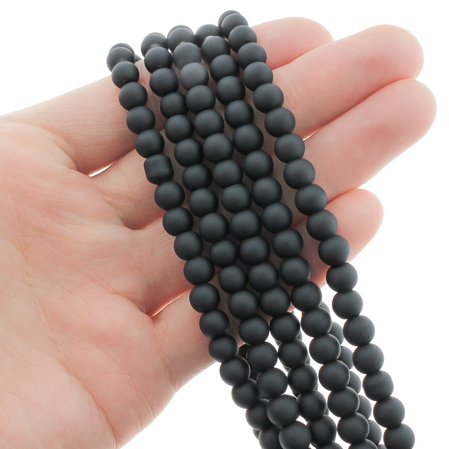 Round Glass Beads - 6mm - Frosted - 1 Strand 140 Beads - Choose Your Color!