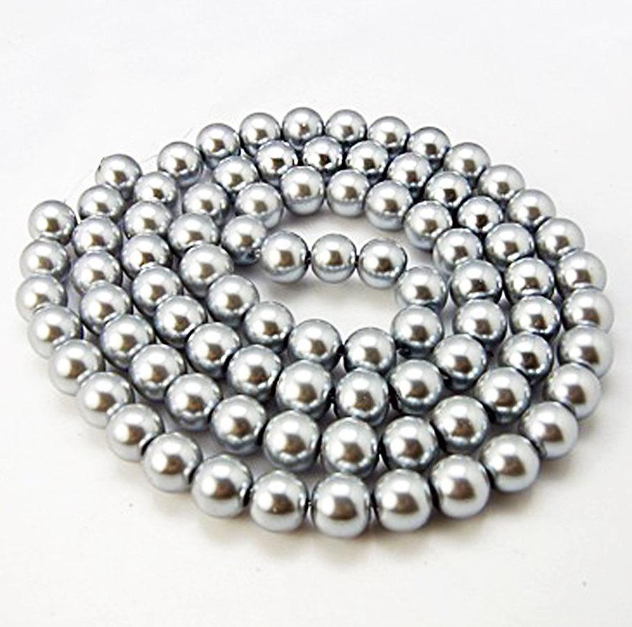 Round Glass Beads - 6mm - Pearly Finish - 1 Strand 140 Beads - Choose Your Color!