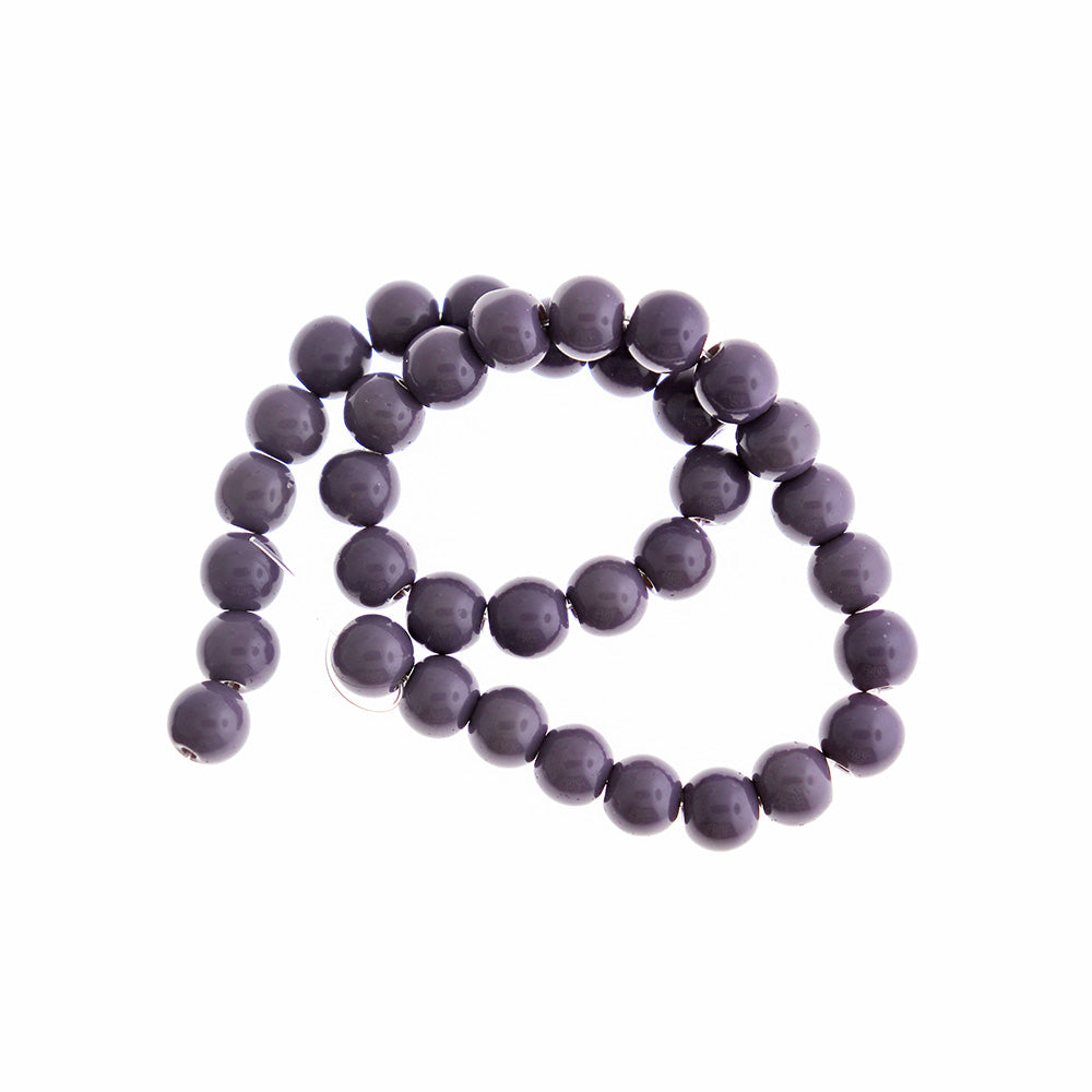 Round Glass Beads 8mm - Lilac Purple - 1 Strand 35 Beads - BD2797