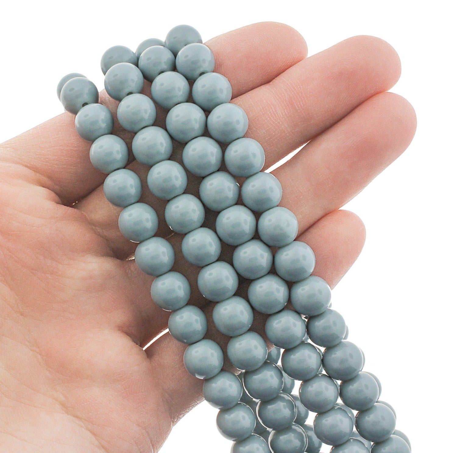 Perles de Verre Rondes 8mm - Mottle Crimson et Noir - 1 Rang 105 Perles - BD095