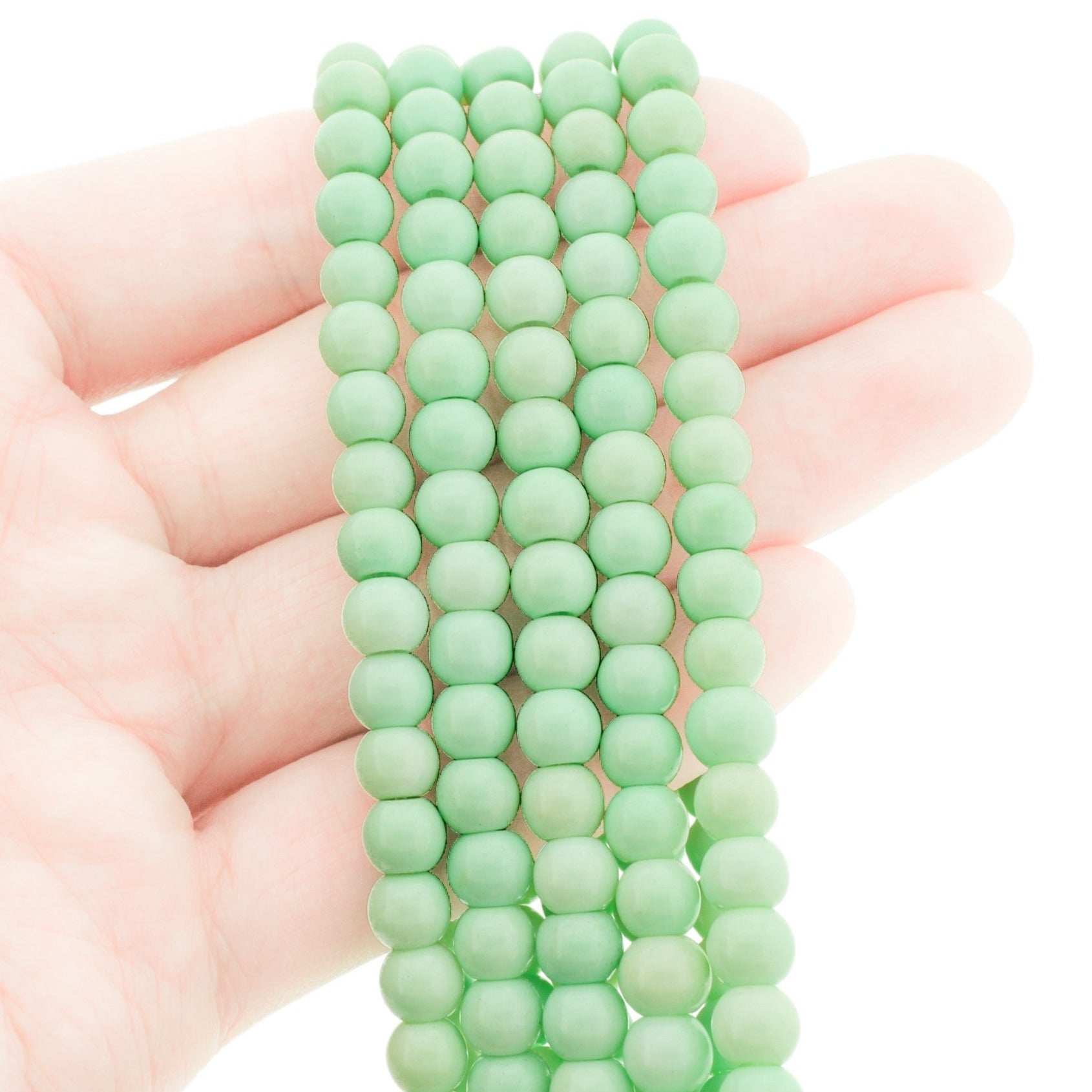 Round Imitation Jade Beads - 6mm - 1 Strand 67 Beads - Choose Your Color!