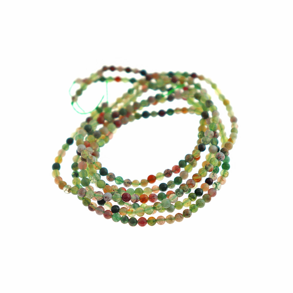 Round Natural Indian Agate Beads 4mm - Light Earth Tones - 1 Strand 184 Beads - BD1962