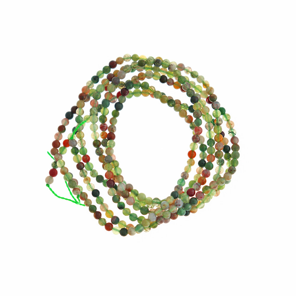 Round Natural Indian Agate Beads 4mm - Light Earth Tones - 1 Strand 184 Beads - BD1962