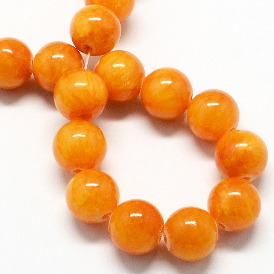 Perles rondes en jade naturel 6 mm - Vert pomme - 1 rang 66 perles - BD974