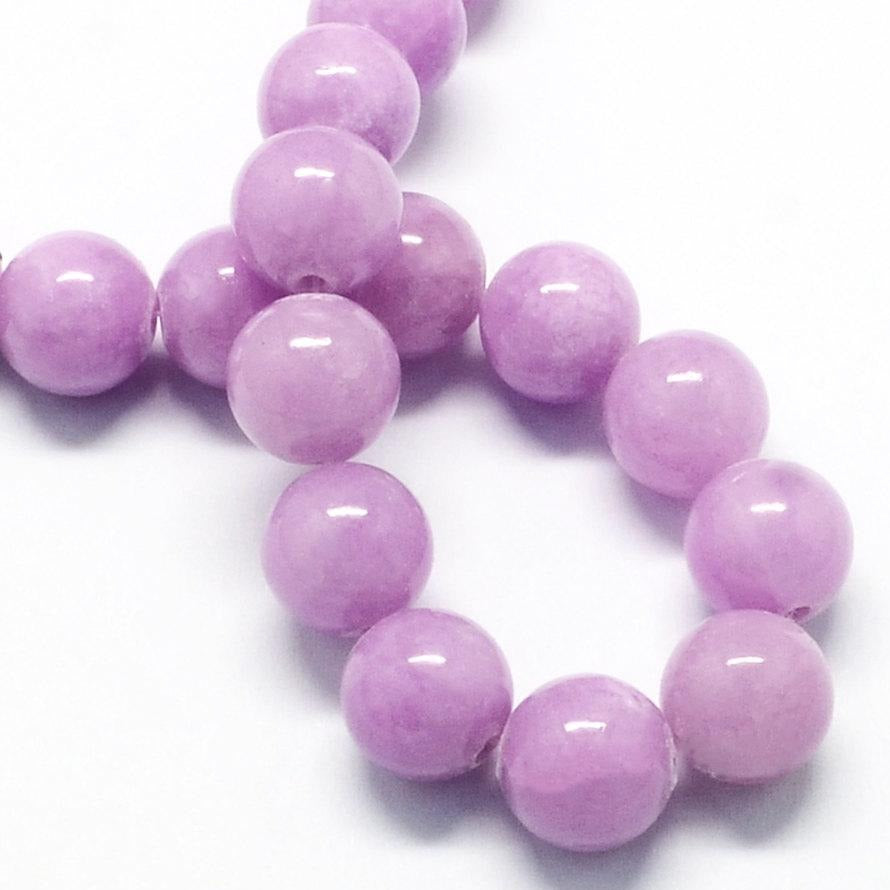 Perles rondes en jade naturel 6 mm - Vert pomme - 1 rang 66 perles - BD974