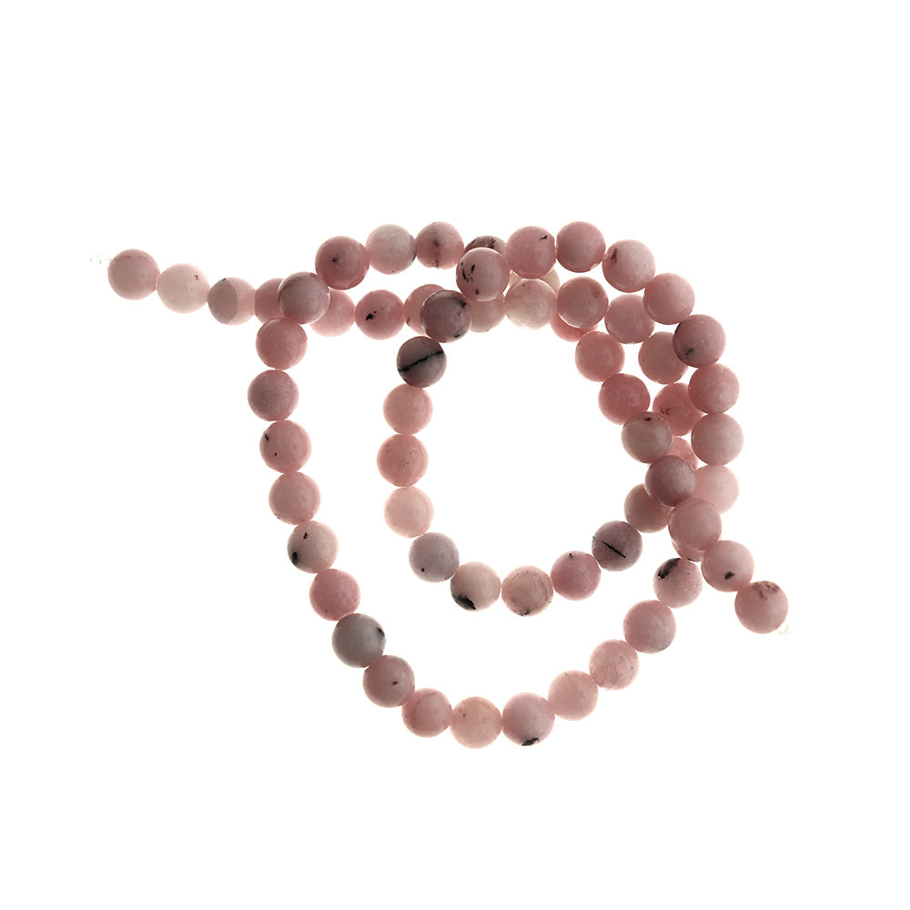 Round Natural Jasper Beads 6mm - Pink Tones - 1 Strand 63 Beads - BD1724