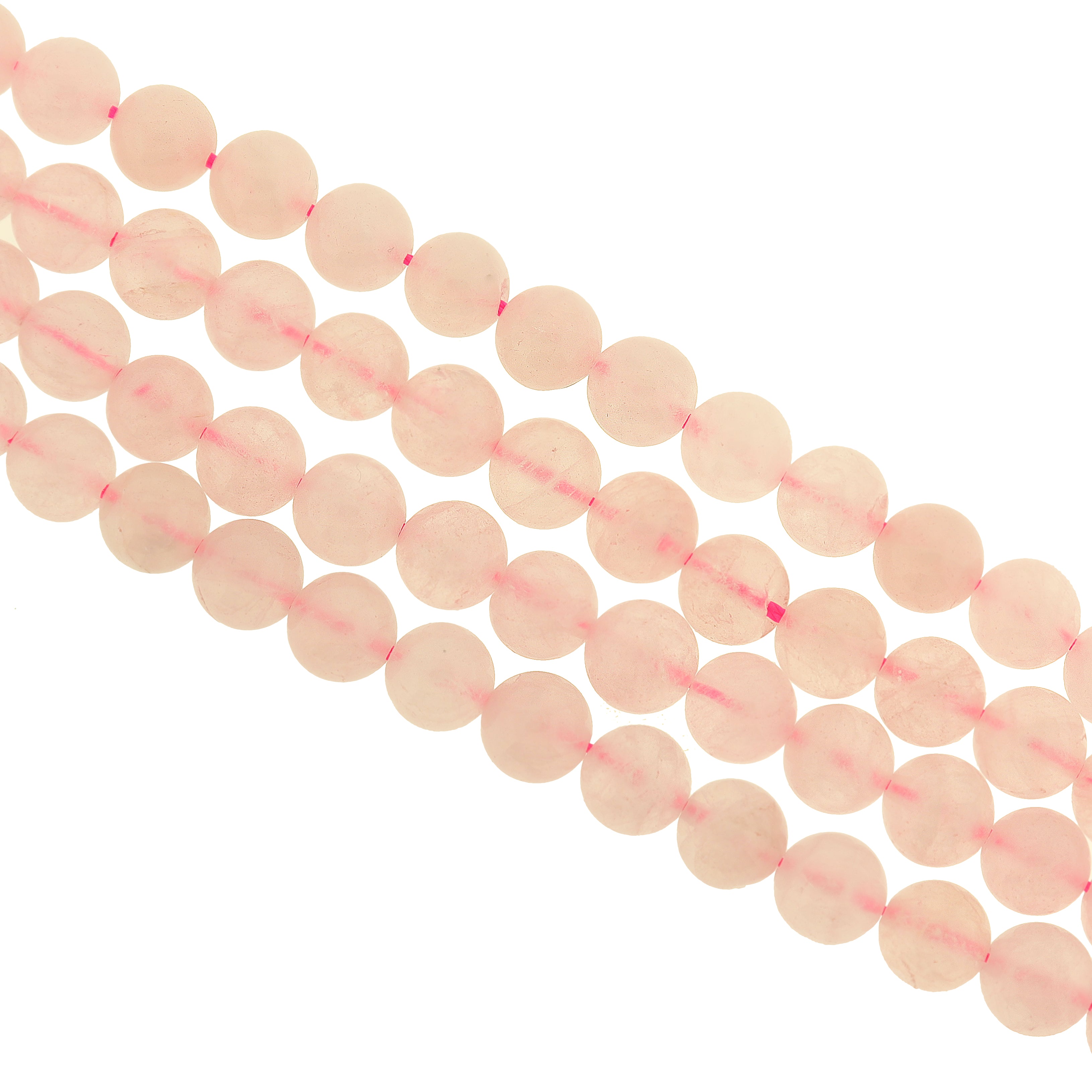 Round Natural Rose Quartz Beads 8mm - Full Strand 8" Approx. 24 Beads - BD121