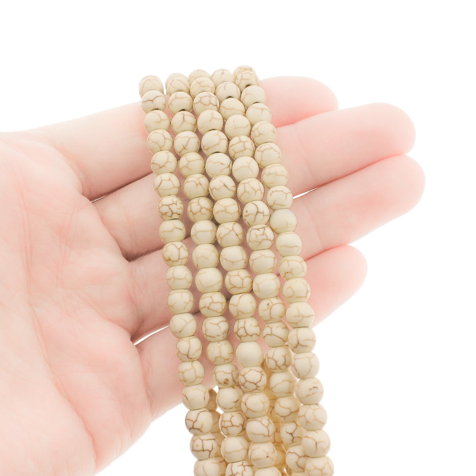 Round Synthetic Turquoise Beads - 6mm - 1 Strand - Choose Your Color!