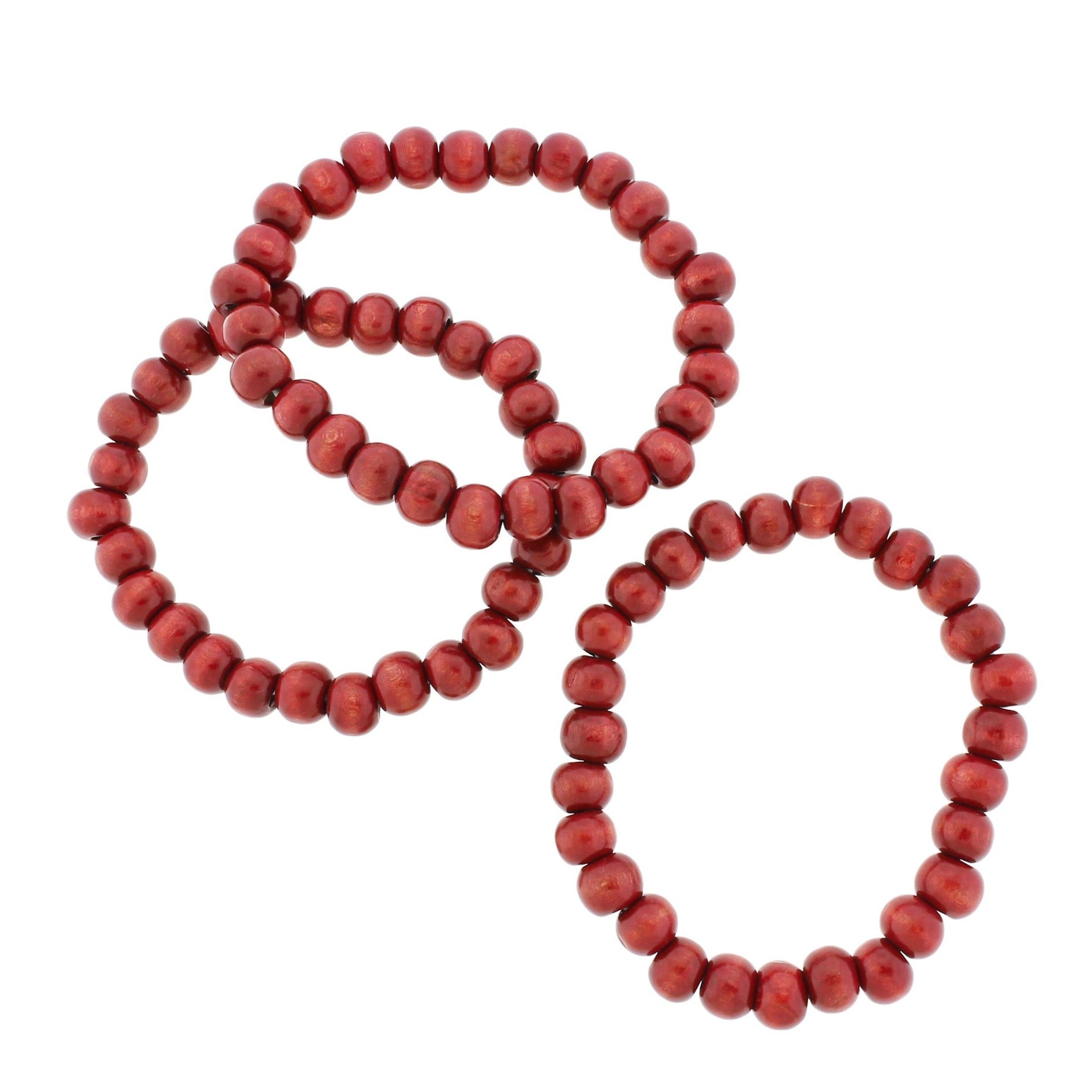 Round Wood Bead Bracelet - 8mm / 56mm - Choose from 8 Colors!
