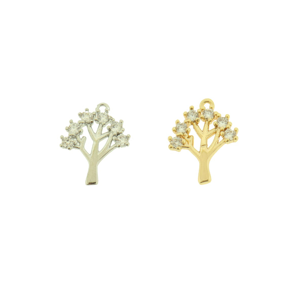18k Gold Tree Charm - Nature Pendant - 18k Gold Plated - Silver or Gold