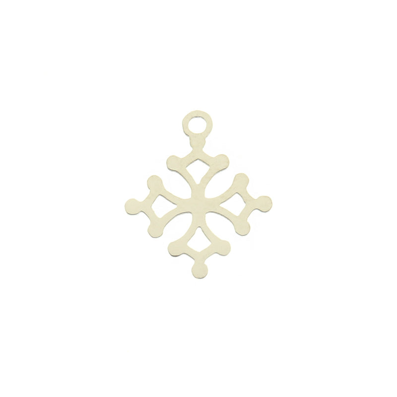Snowflake Stainless Steel Charms 2 Sided - Choose Your Tone