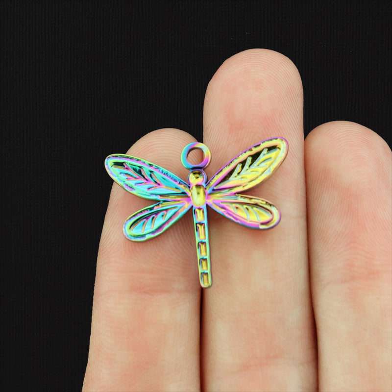 2 Dragonfly Stainless Steel Charms - Choose Your Tone