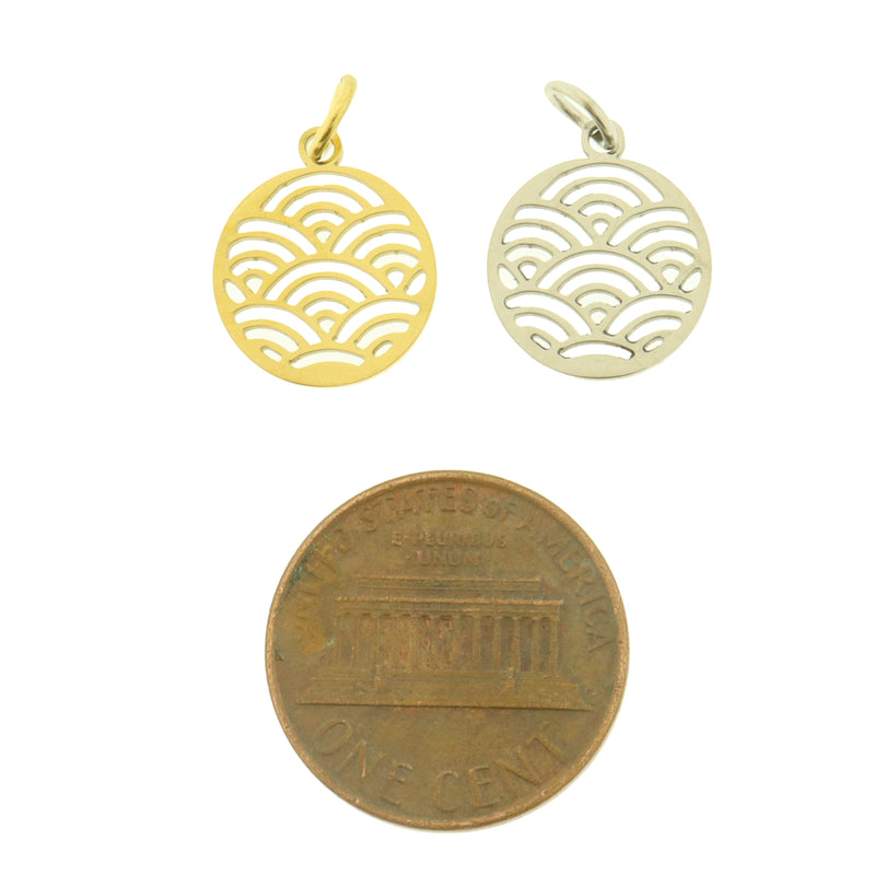 2 Rainbow Stainless Steel Charms 2 Sided - Choose Your Tone!