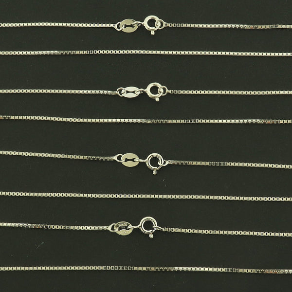 Sterling Silver Box Chain Necklace - 1.0mm Thick - Choose Your Size!
