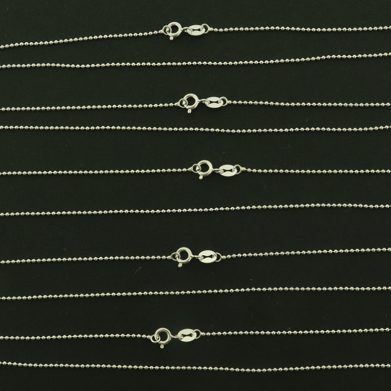 Sterling Silver Ball Chain Necklace - 1.2mm Thick - Choose Your Size!