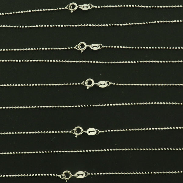 Sterling Silver Ball Chain Necklace - 1.0mm Thick - Choose Your Size!