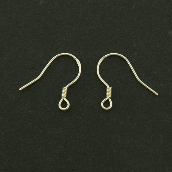 Sterling Silver French Earring Hook Wires - 2 Pairs - ST215