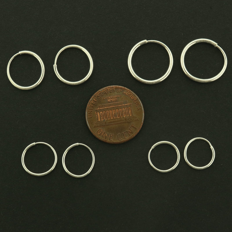 Boucles d'oreilles argentées - Hoop Wires Oval - 59mm x 37mm - 4 pièces 2 paires - Z163