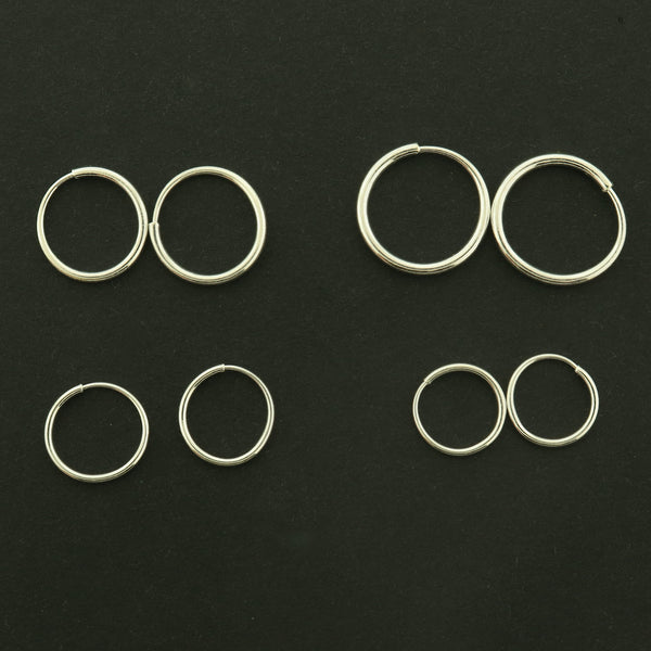 Boucles d'oreilles argentées - Hoop Wires Oval - 59mm x 37mm - 4 pièces 2 paires - Z163