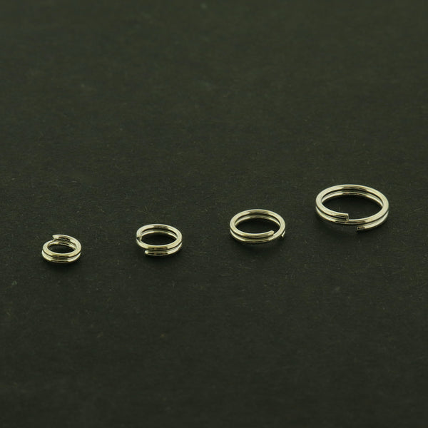 5 Sterling Silver Split Rings - Choose Your Size - Double Layer Overlap Super Sturdy!