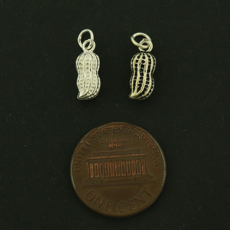 Peanut Sterling Silver Charm - Choose Your Finish!