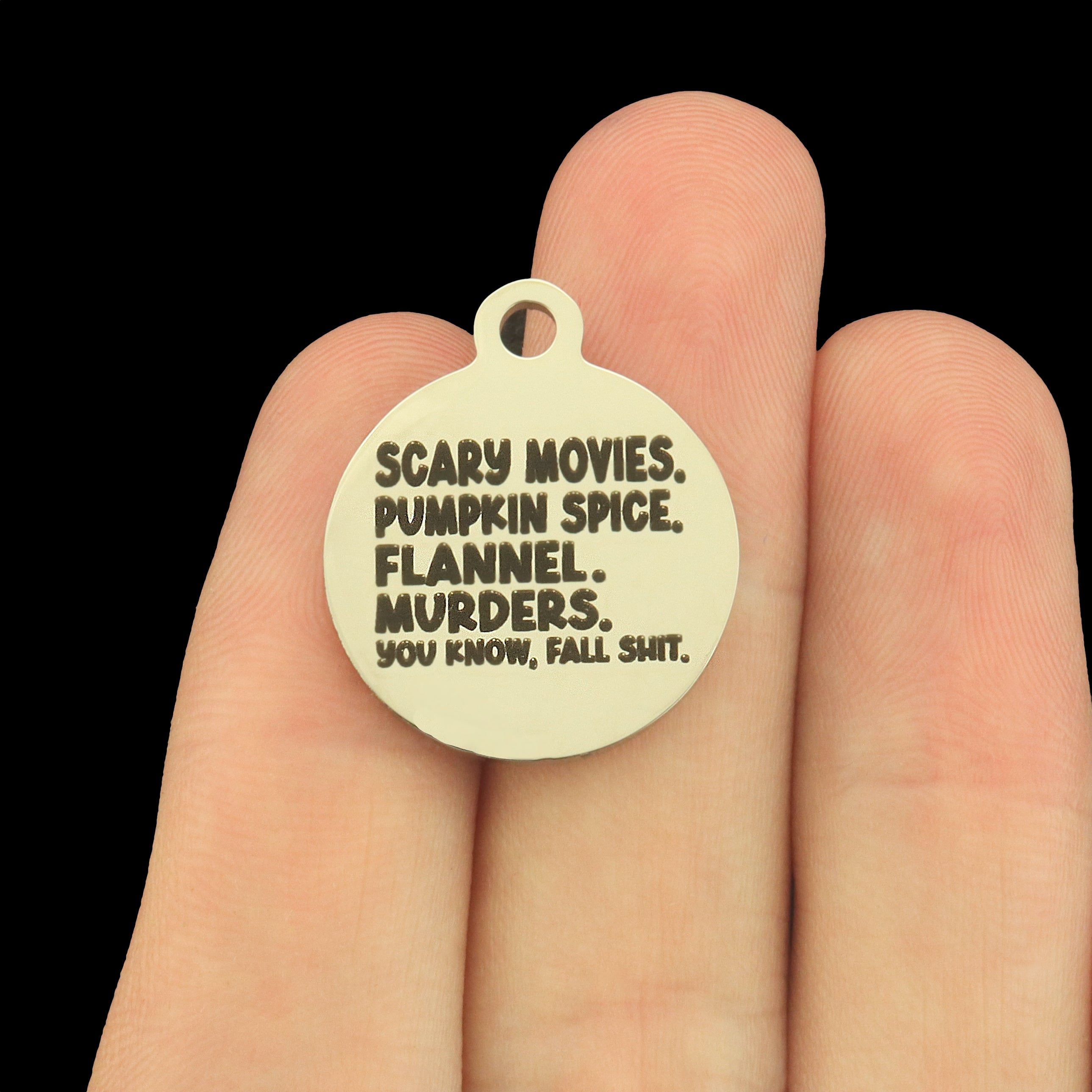 Scary Movies Pumpkin Spice Fall Halloween Stainless Steel Charms - BFS001-8357