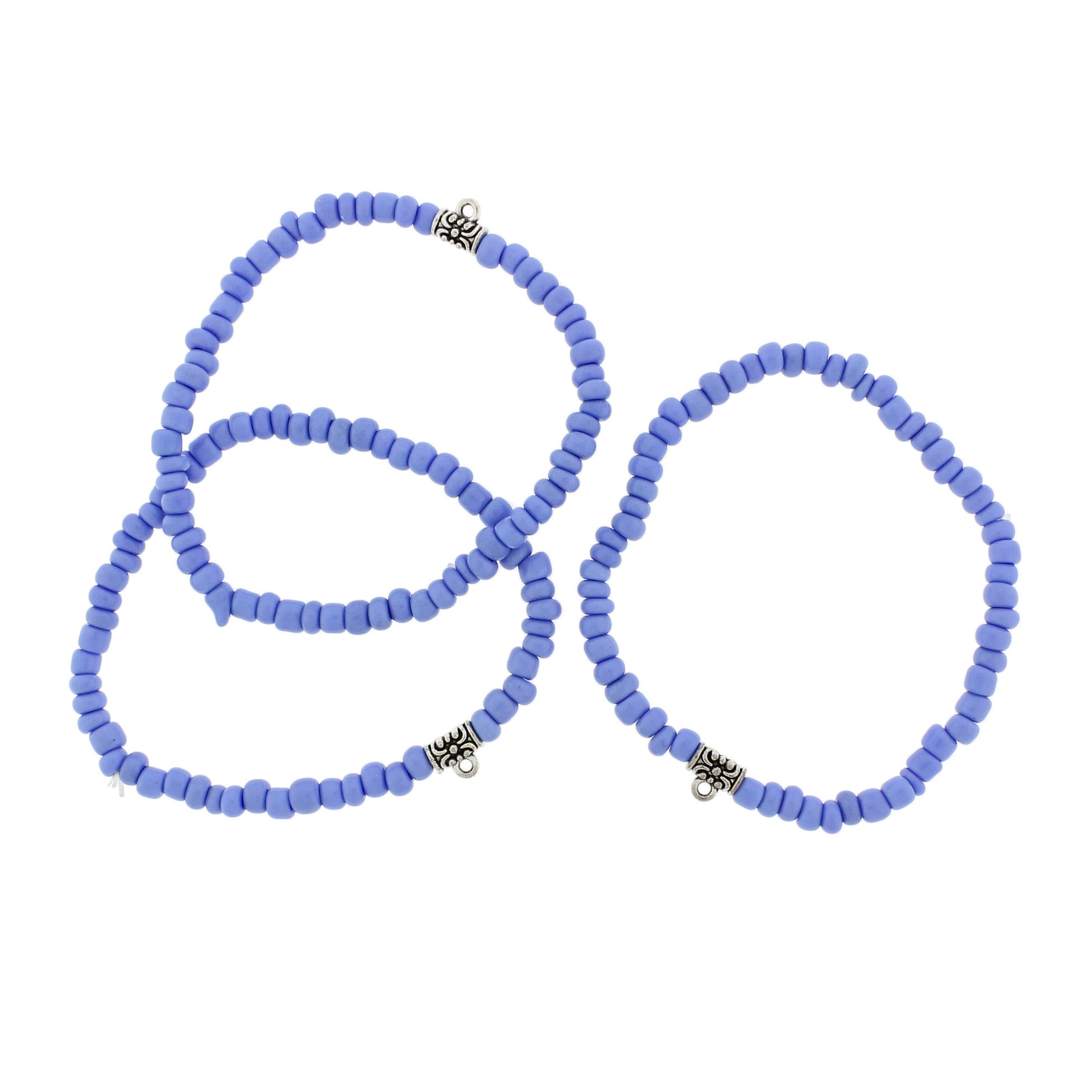 Seed Bead Bracelet with Antique Silver Tone Bail - 65mm - Choose Your Color!