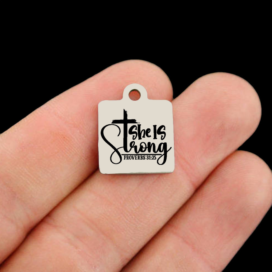 She is Strong Stainless Steel Charms - BFS001-8426