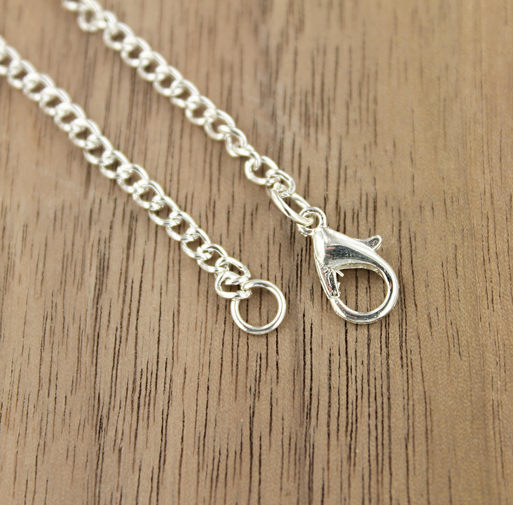 Silver Tone Curb Chain Necklaces - 3mm - Choose Your Length & Quantity!