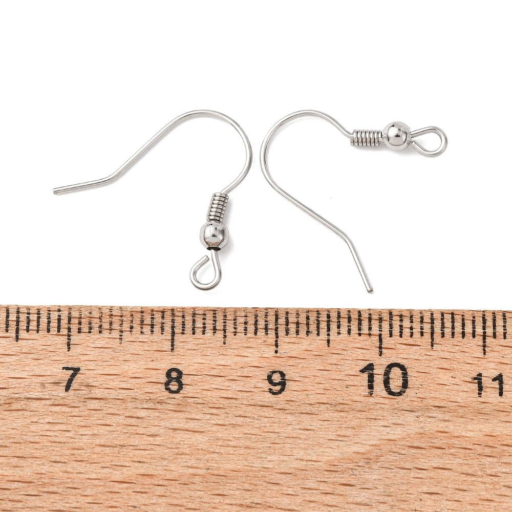 Boucles d'Oreilles Acier Inoxydable - Crochets Style Français - 21mm x 18mm - 250 Pièces 125 Paires - FD621