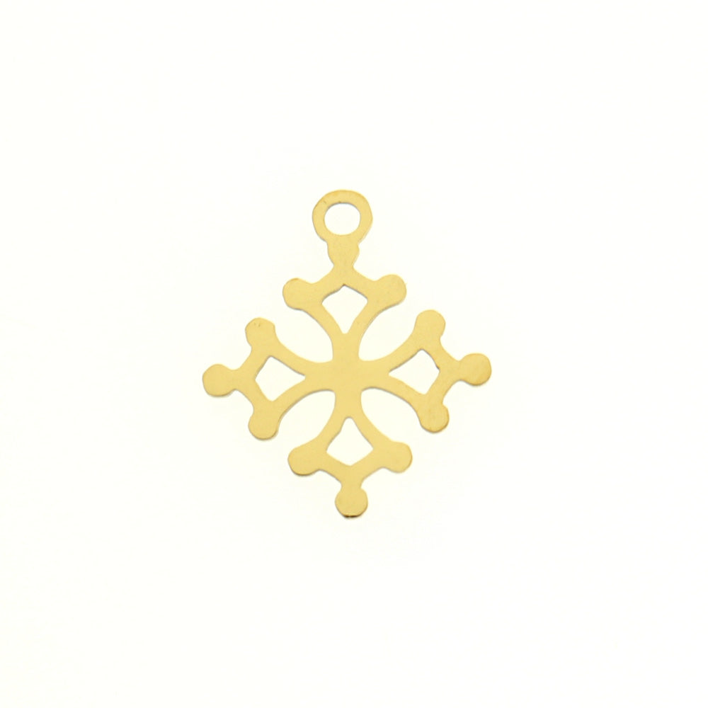 Snowflake Stainless Steel Charms 2 Sided - Choose Your Tone