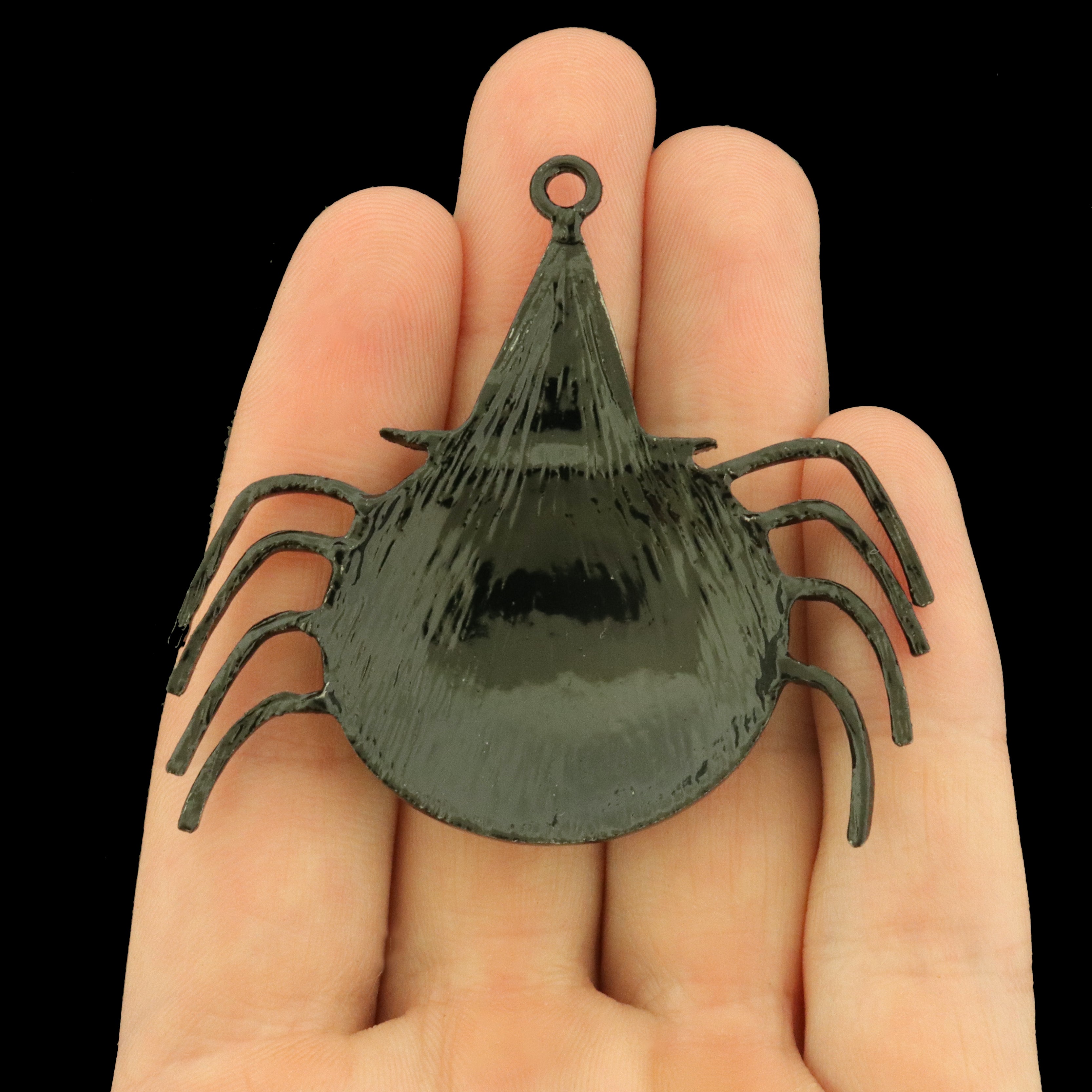 Spider with Wizard Hat Enamel Charms with Rhinestones - E882