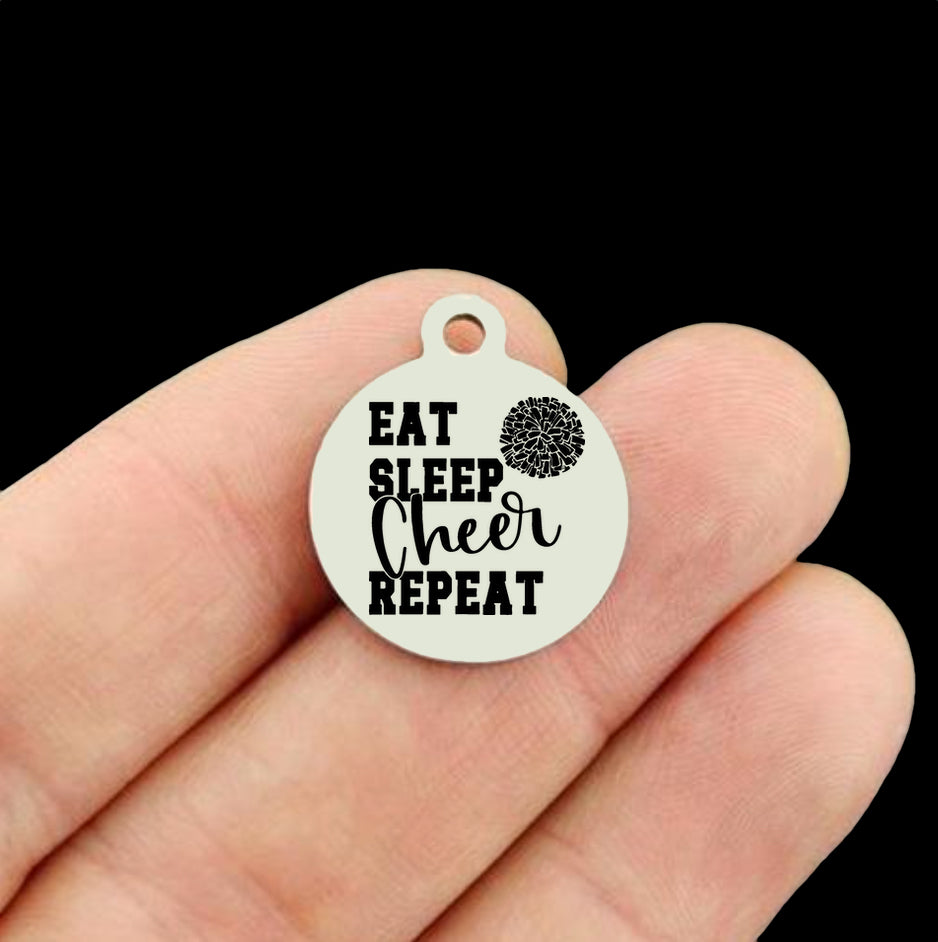 Sports Stainless Steel Charms - Eat Sleep Repeat - Choose Your Sport!