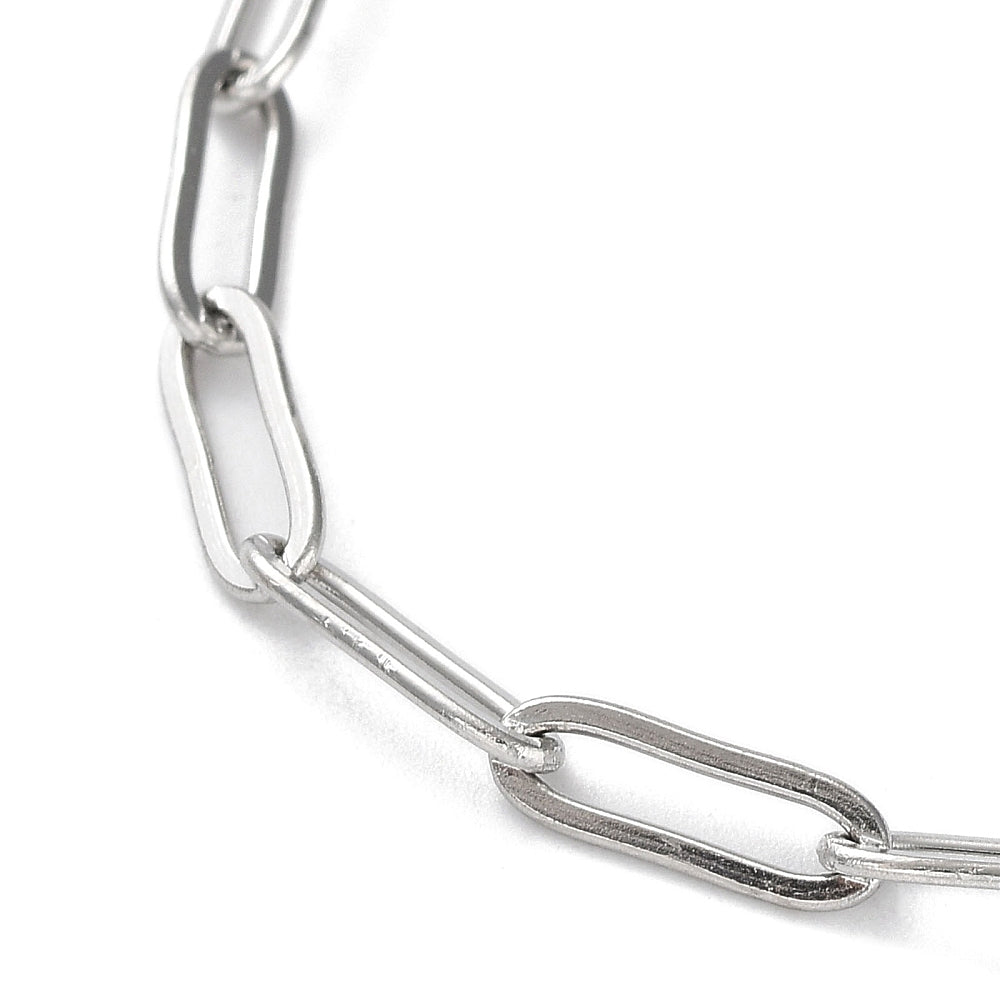 Stainless Paperclip Chain Necklace - Silver or 18k Gold Plated - Choose Your Length!