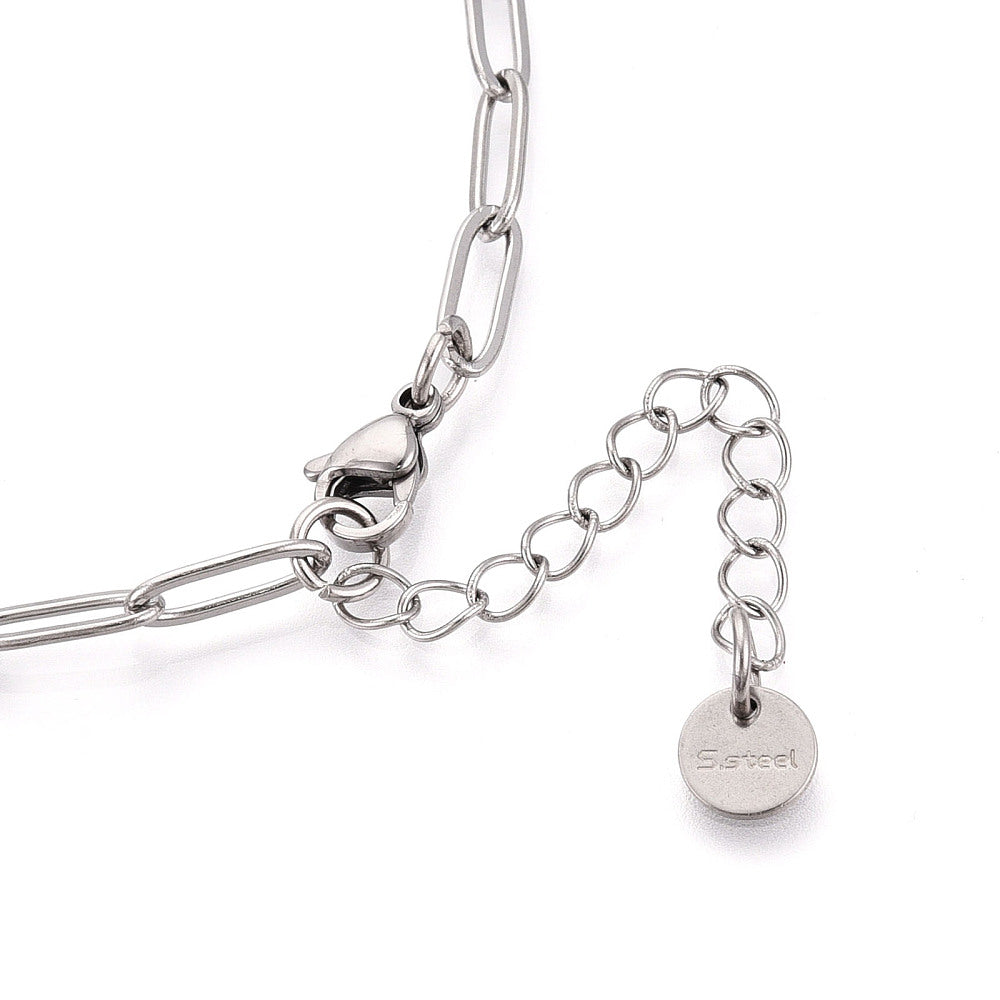 Stainless Paperclip Chain Necklace - Silver or 18k Gold Plated - Choose Your Length!