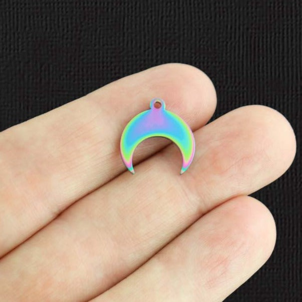 Croissant de Lune Or Acier Inoxydable Charm 2 Faces - SSP525