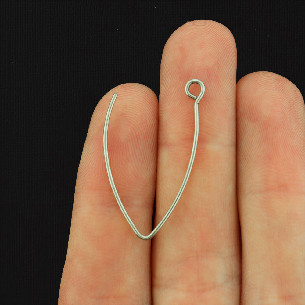 Stainless Steel Earring Wires - Wire Threader With Loop - 31mm - 10 Pieces 5 Pairs - Choose Your Tone
