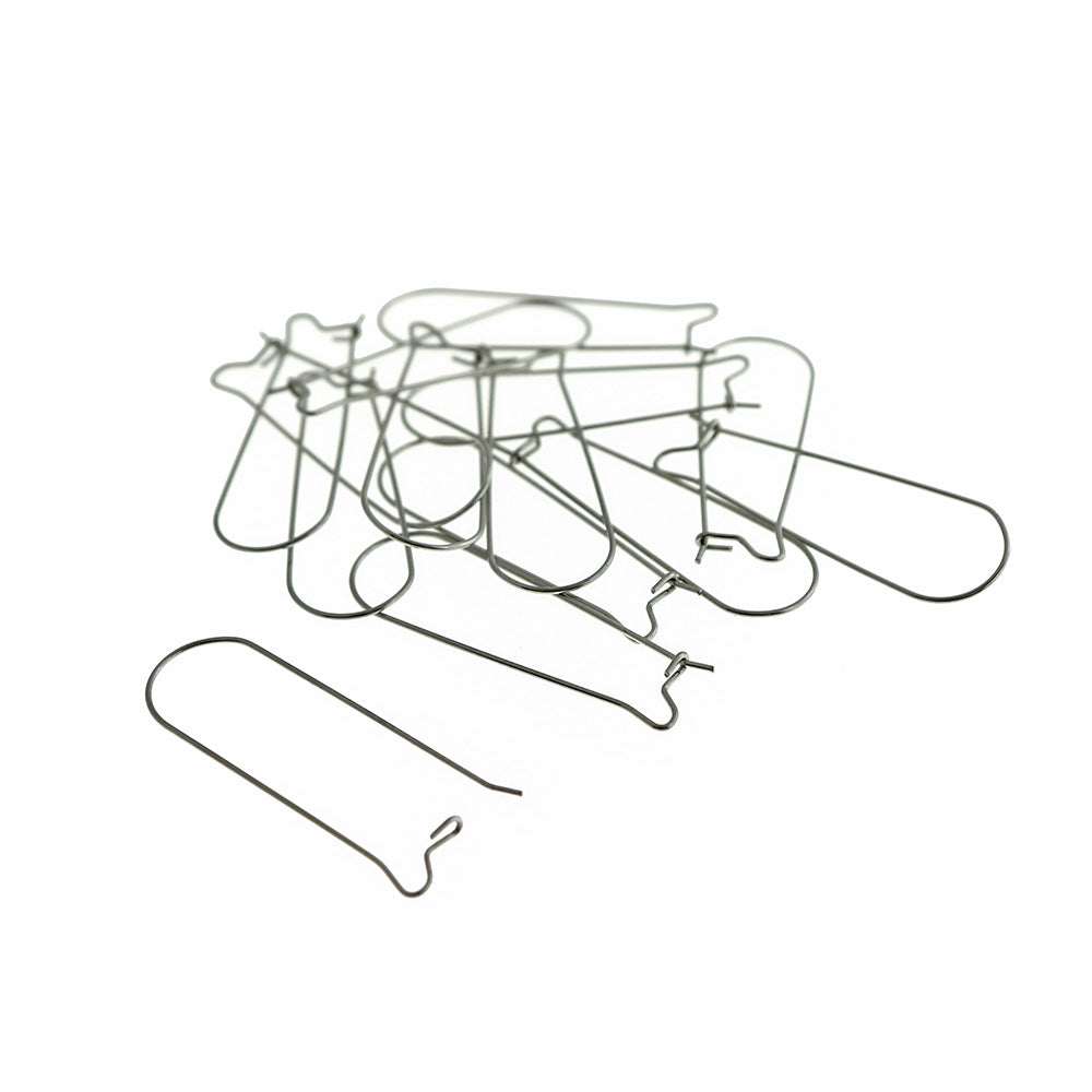 Boucles d'Oreilles en Acier Inoxydable - Crochets Style Rein - 39mm x 13mm - 20 Pièces 10 Paires - FD320