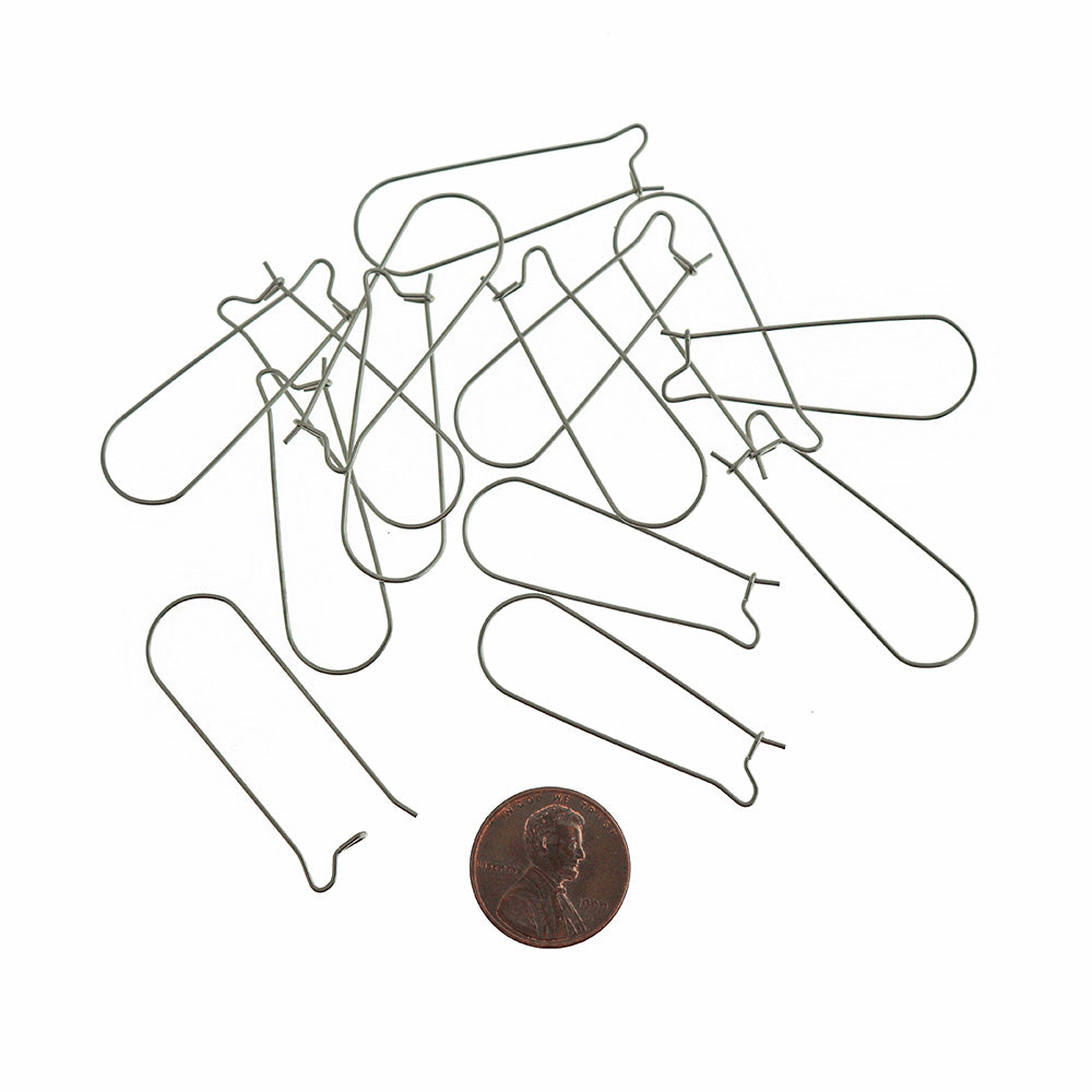 Boucles d'Oreilles en Acier Inoxydable - Crochets Style Rein - 39mm x 13mm - 20 Pièces 10 Paires - FD320