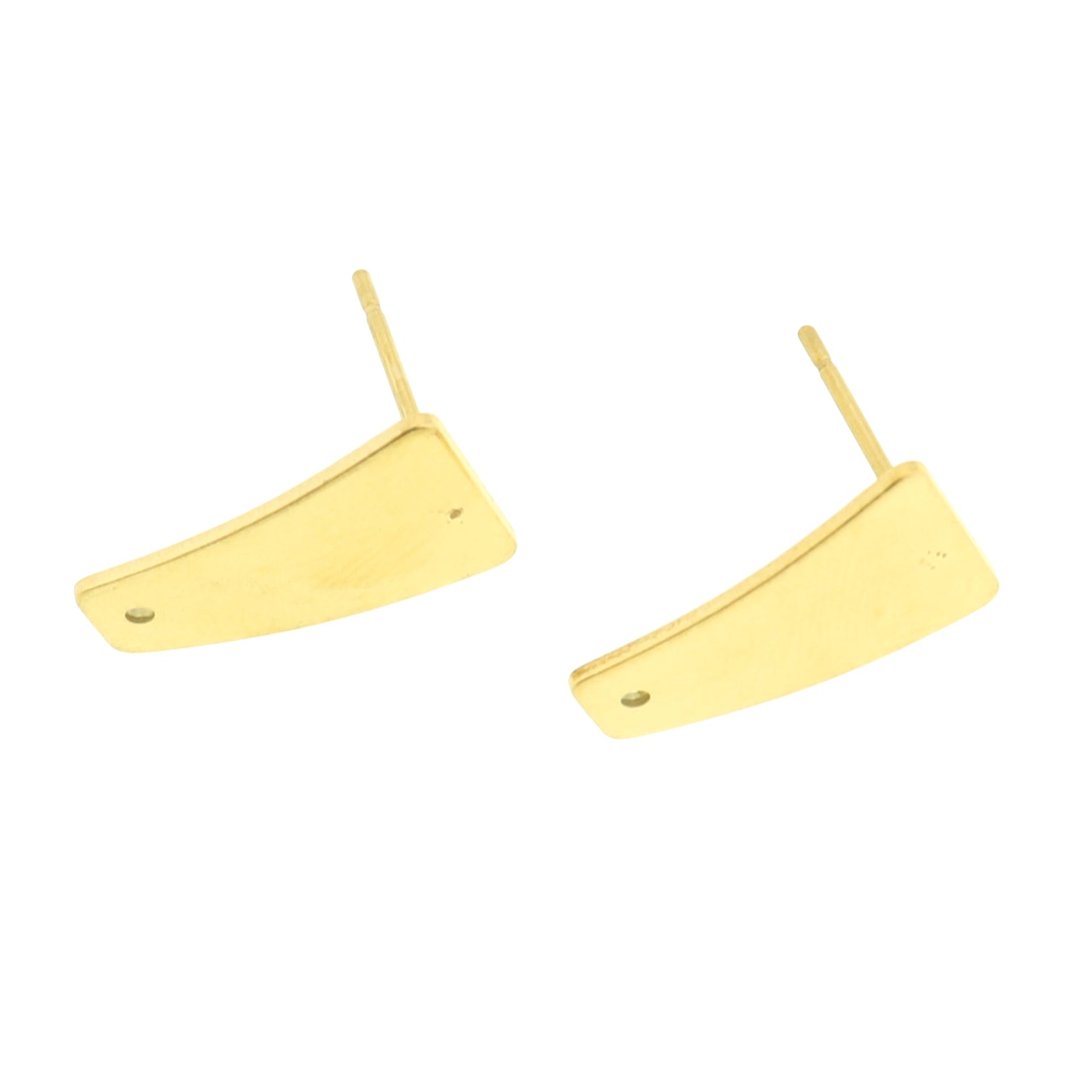 Stainless Steel Earrings - Trapezoid Stud Bases - 16mm x 10mm - 2 Pieces 1 Pair - Choose Your Tone