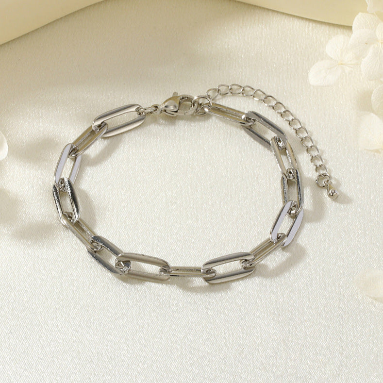 Stainless Steel Paperclip Chain Bracelet - Choose Your Tone!