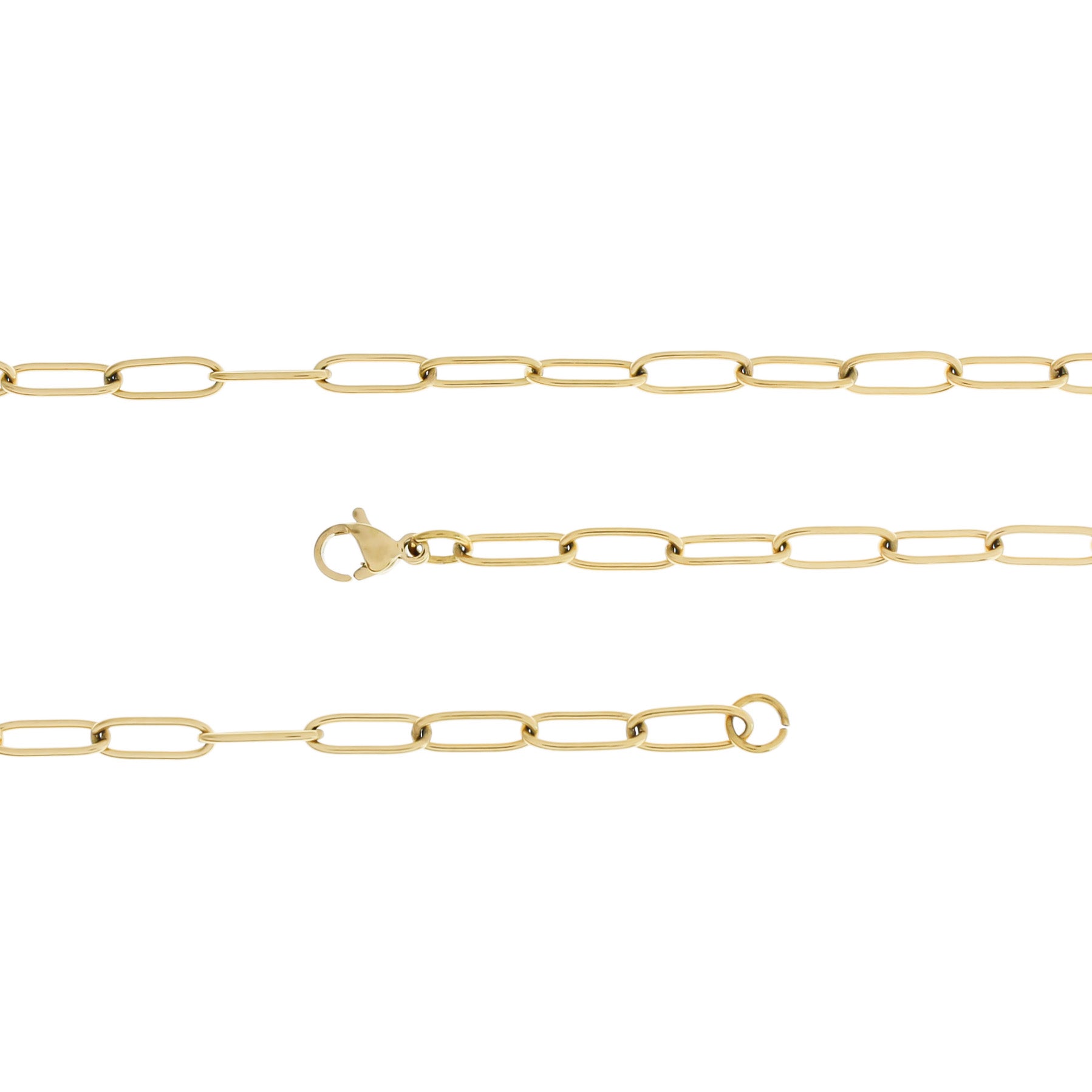 Stainless Steel Paperclip Chain Necklaces 20" - 2mm - Choose Your Tone!