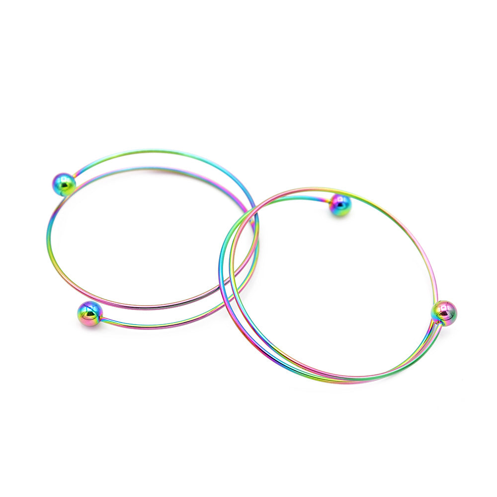 Stainless Steel Wrap Bangle - 60mm - 1.7mm Thick - Choose Your Tone & Quantity!