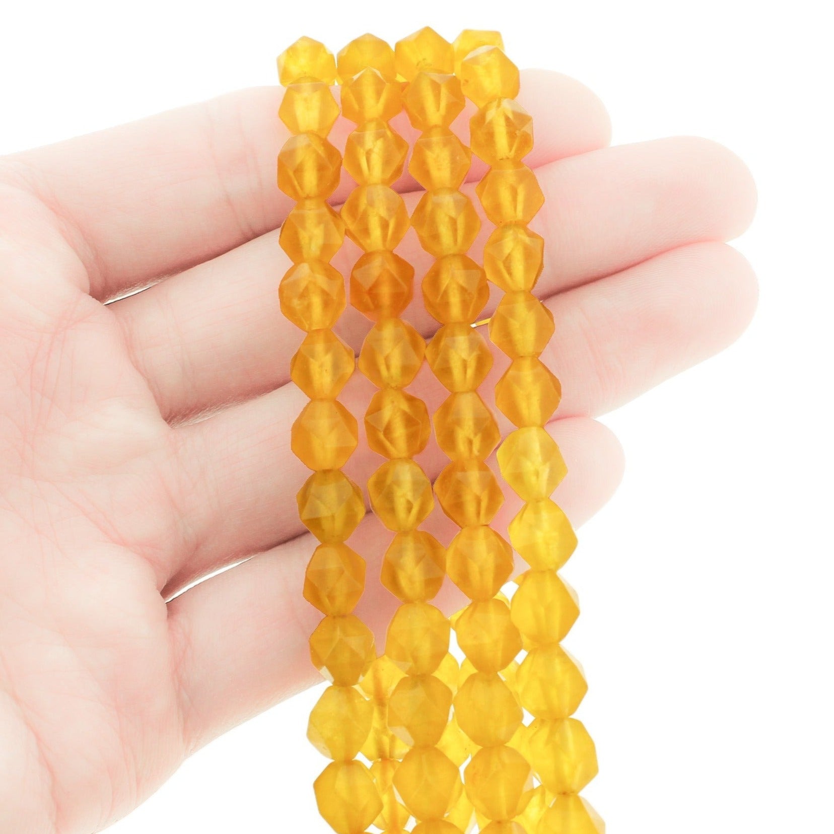 Star Cut Natural Jade Beads - 8mm - 1 Strand 47 Beads - Choose Your Color!