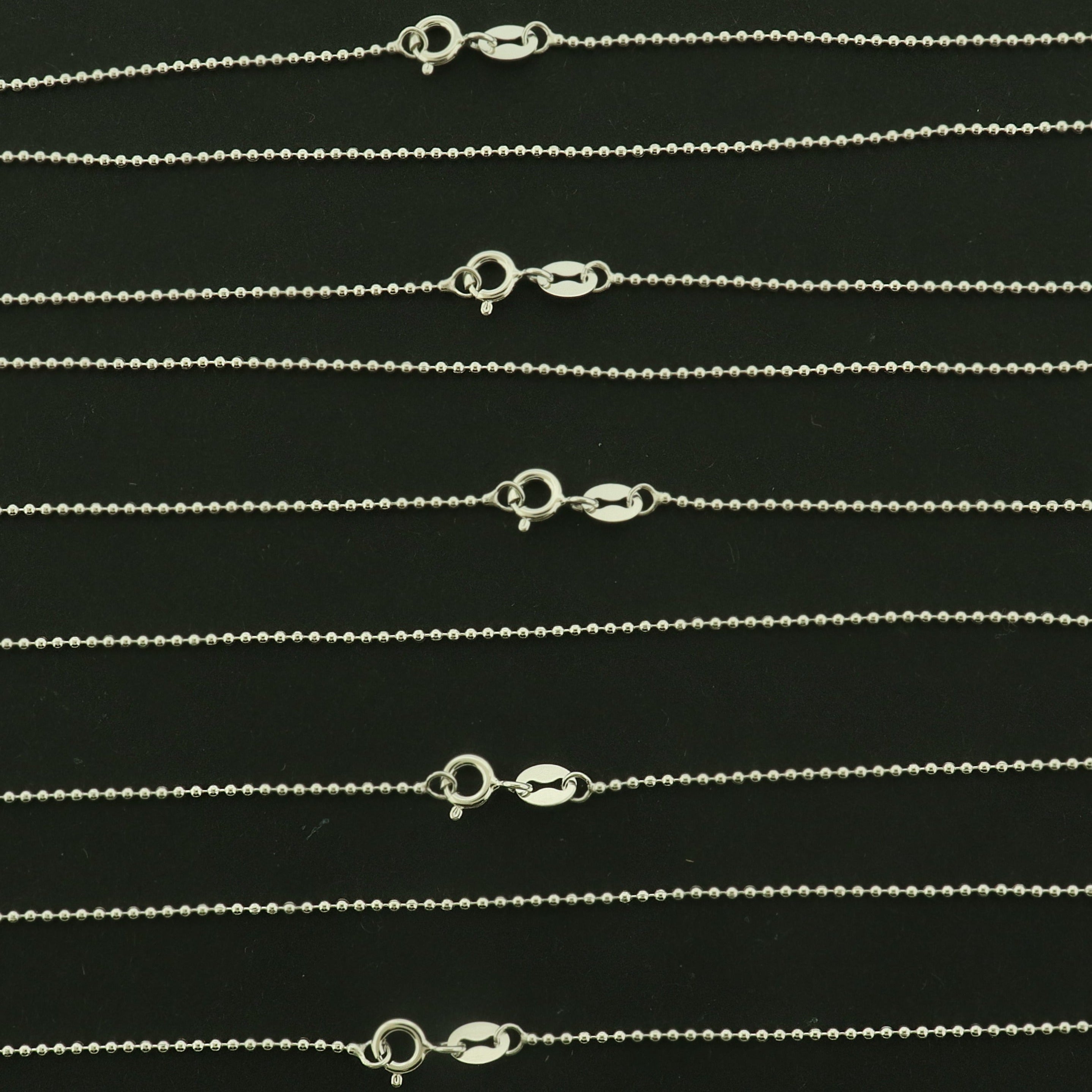 Sterling Silver Ball Chain Necklace - 1.0mm Thick - Choose Your Size!