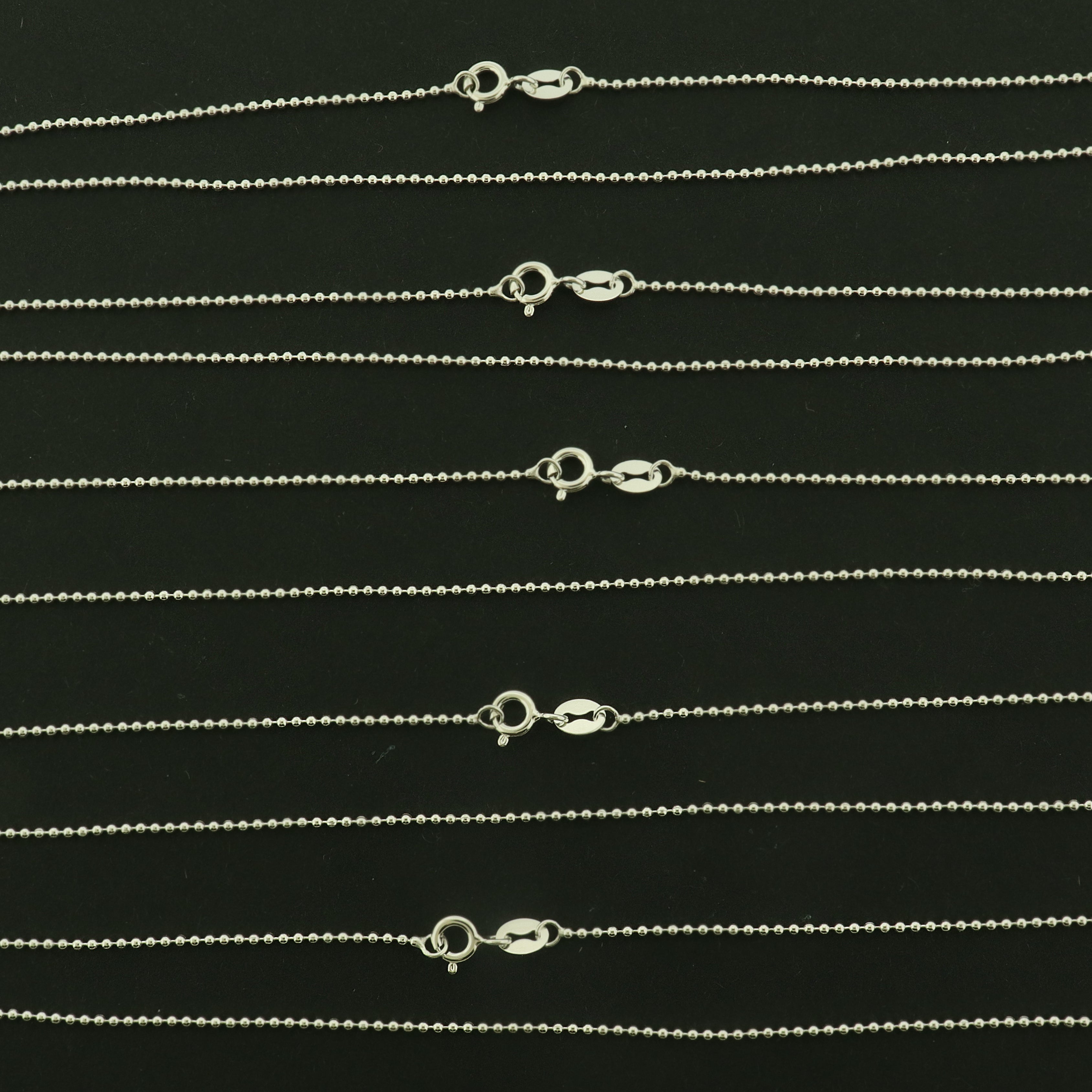 Sterling Silver Ball Chain Necklace - 1.2mm Thick - Choose Your Size!