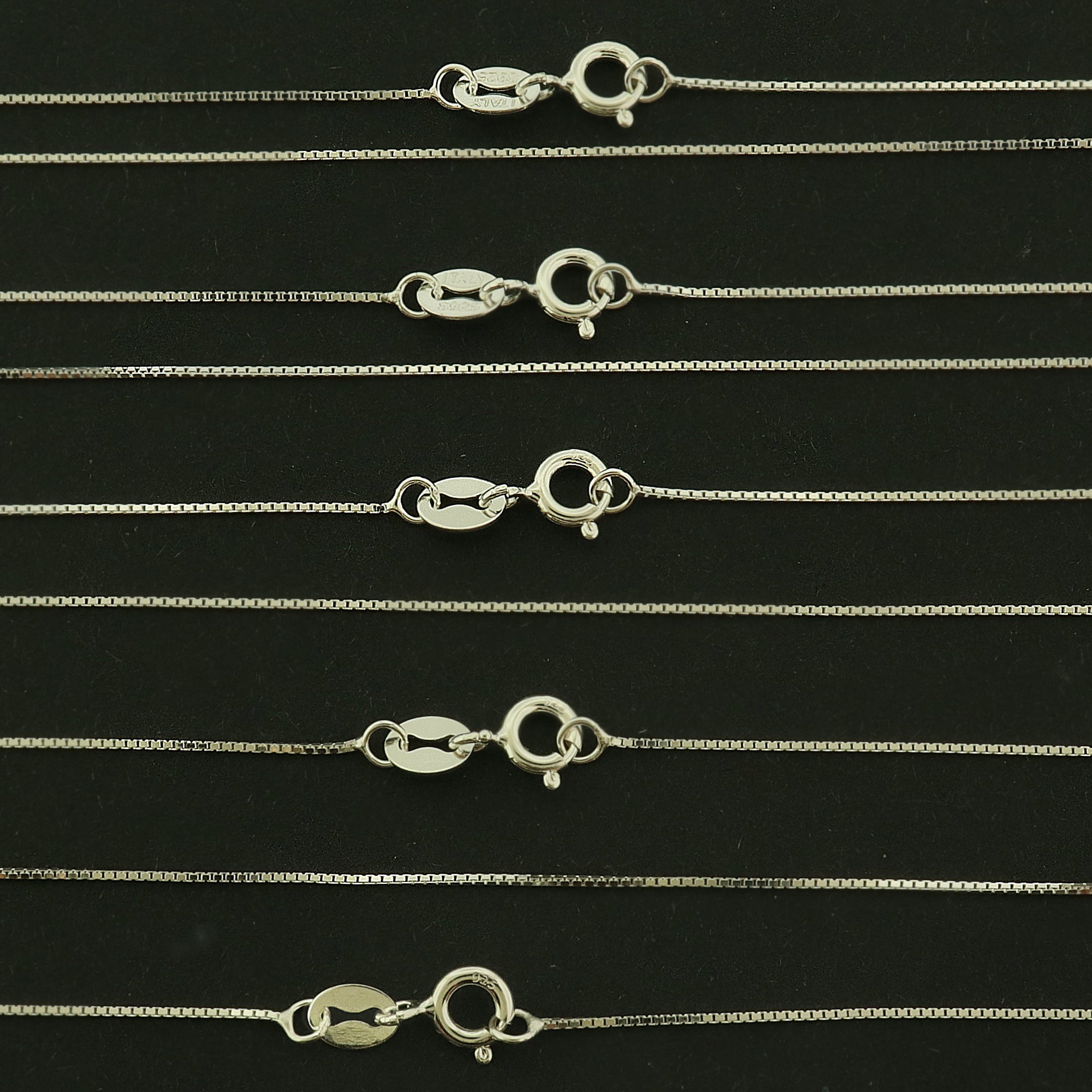 Sterling Silver Box Chain Necklace - 0.65mm Thick - Choose Your Size!