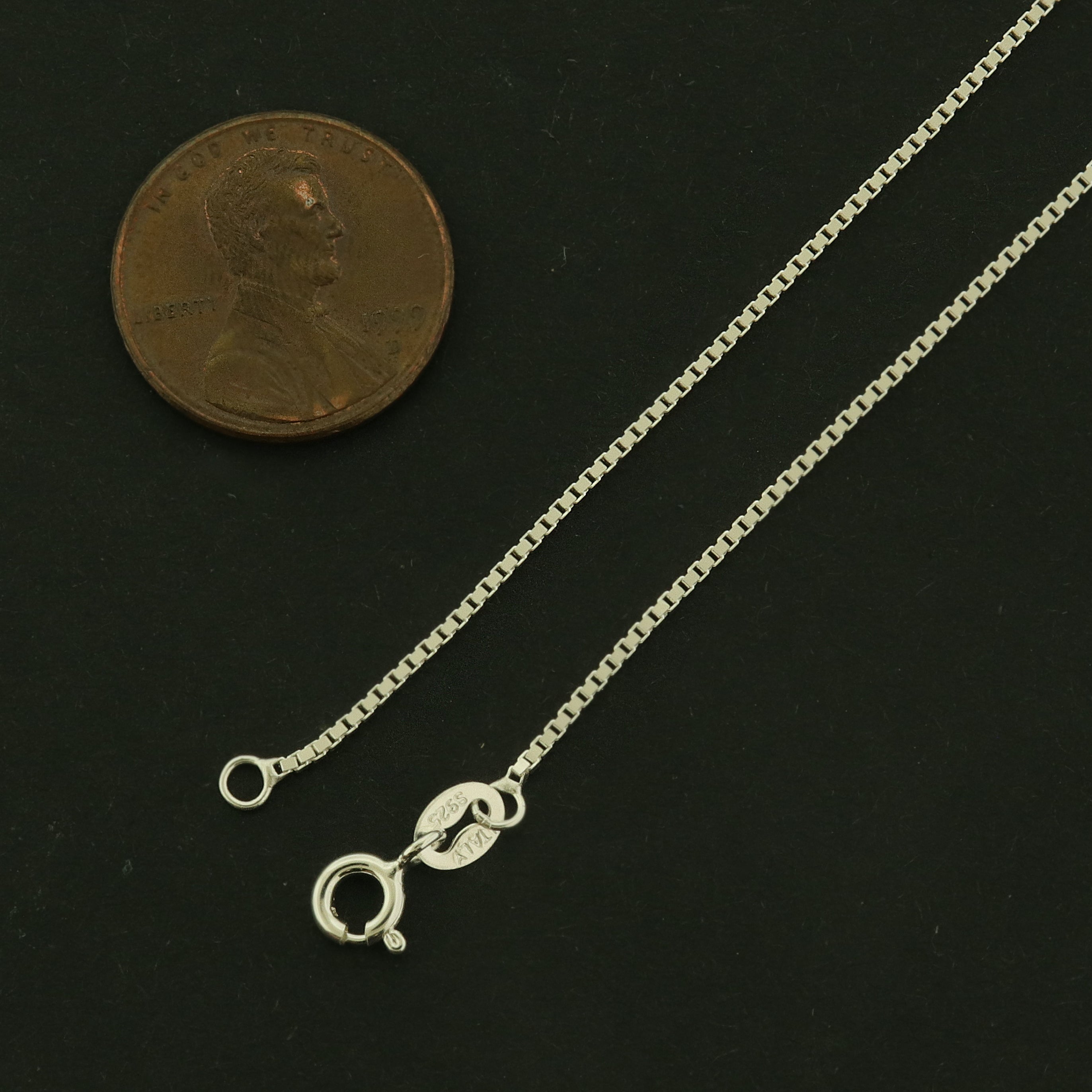 Sterling Silver Box Chain Necklace - 1.0mm Thick - Choose Your Size!