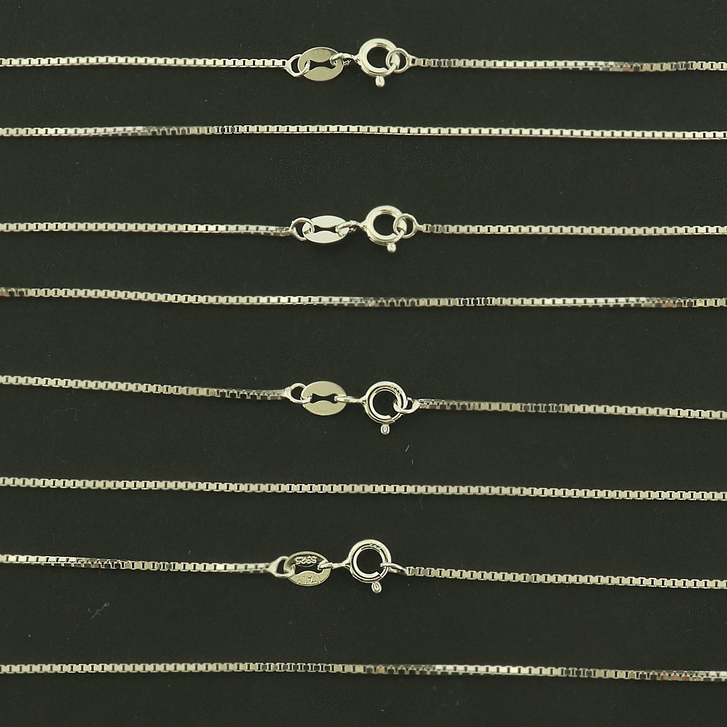 Sterling Silver Box Chain Necklace - 1.0mm Thick - Choose Your Size!